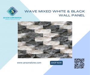 Wave Mixed White & Black Wall Panel