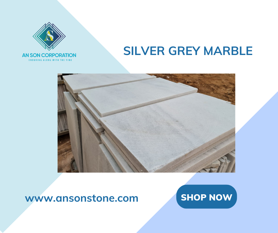 Silver grey marble is natural stone