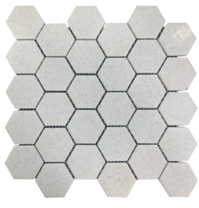 Crystal White Hexagon Mosaic Tile