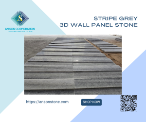 Stripe Grey 3D Wall Panel Stone